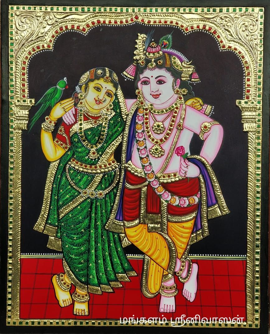 Radha Krishna Tanjore painting