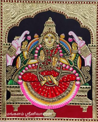 Gaja Lakshmi Tanjore painting -5