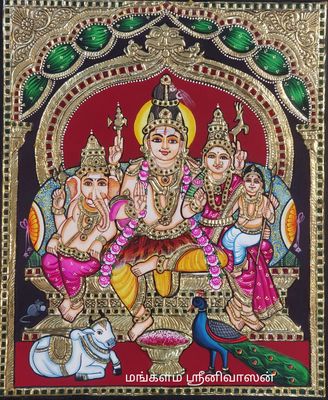 Shivan Family Tanjore painting