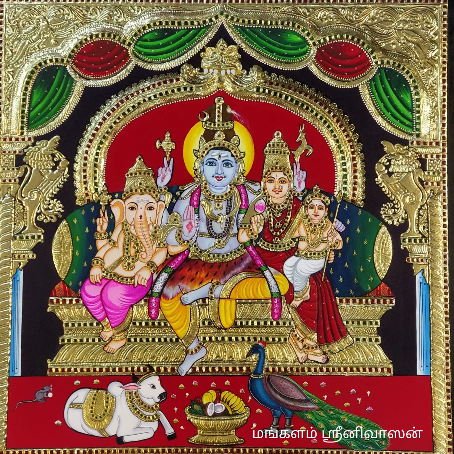Shivan Family Tanjore painting-1