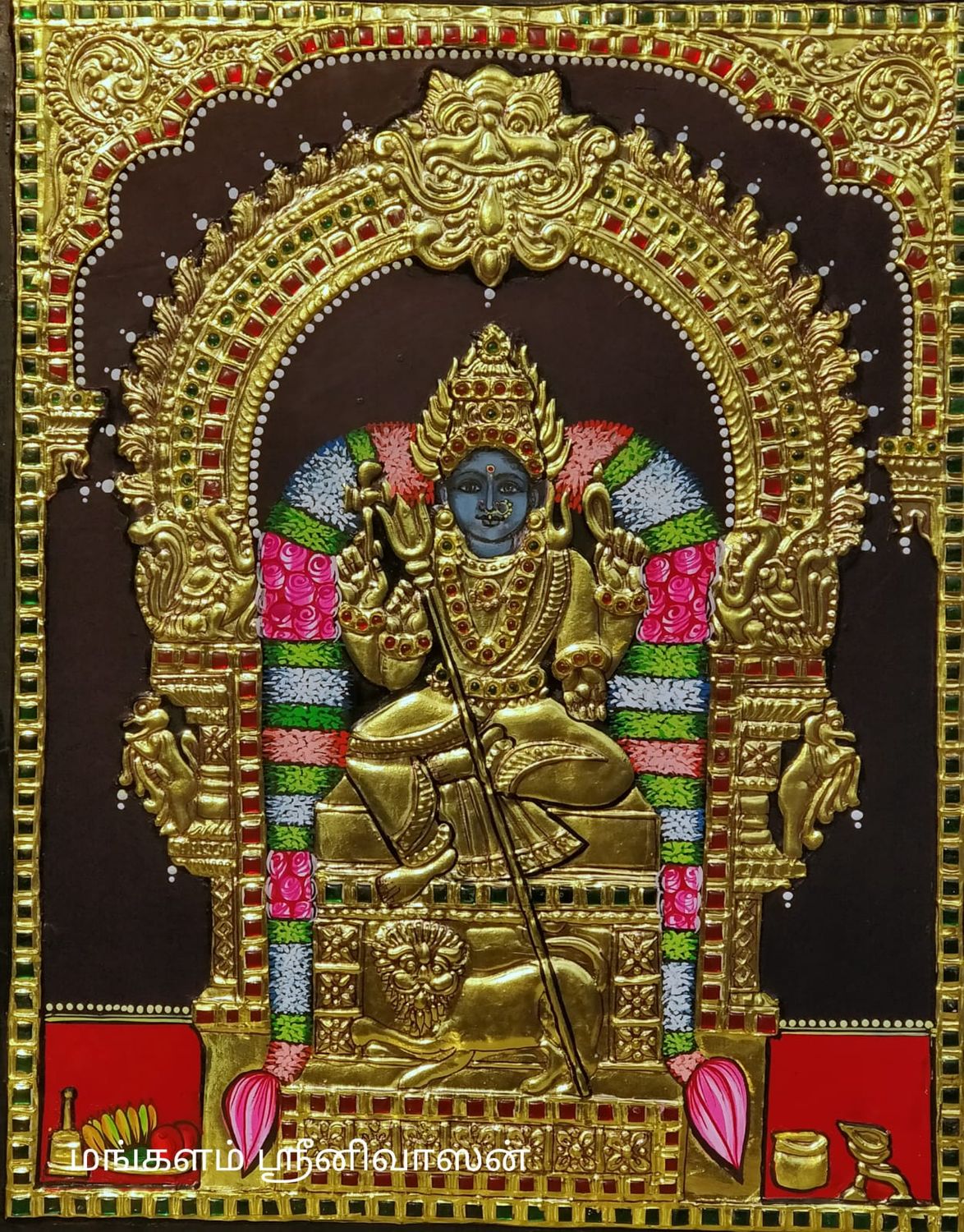 Madhurai Kali Amman Tanjore painting
