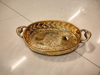 Brass flower try