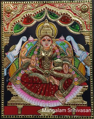 Gaja Lakshmi Tanjore painting - 7