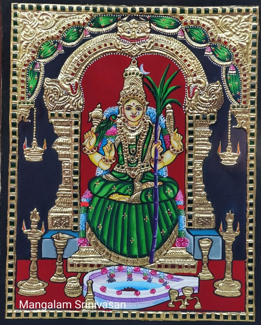 Kamakshmi Amman Tanjore painting