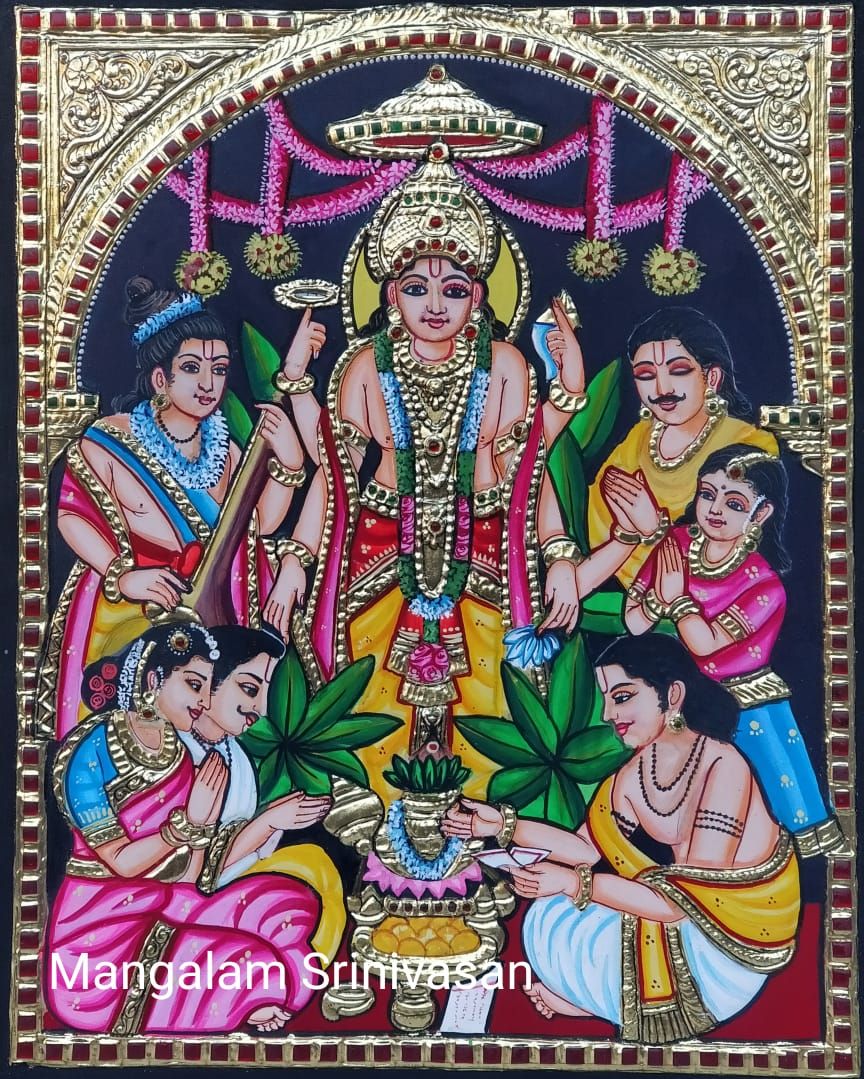 Sathyanarayana Tanjore painting