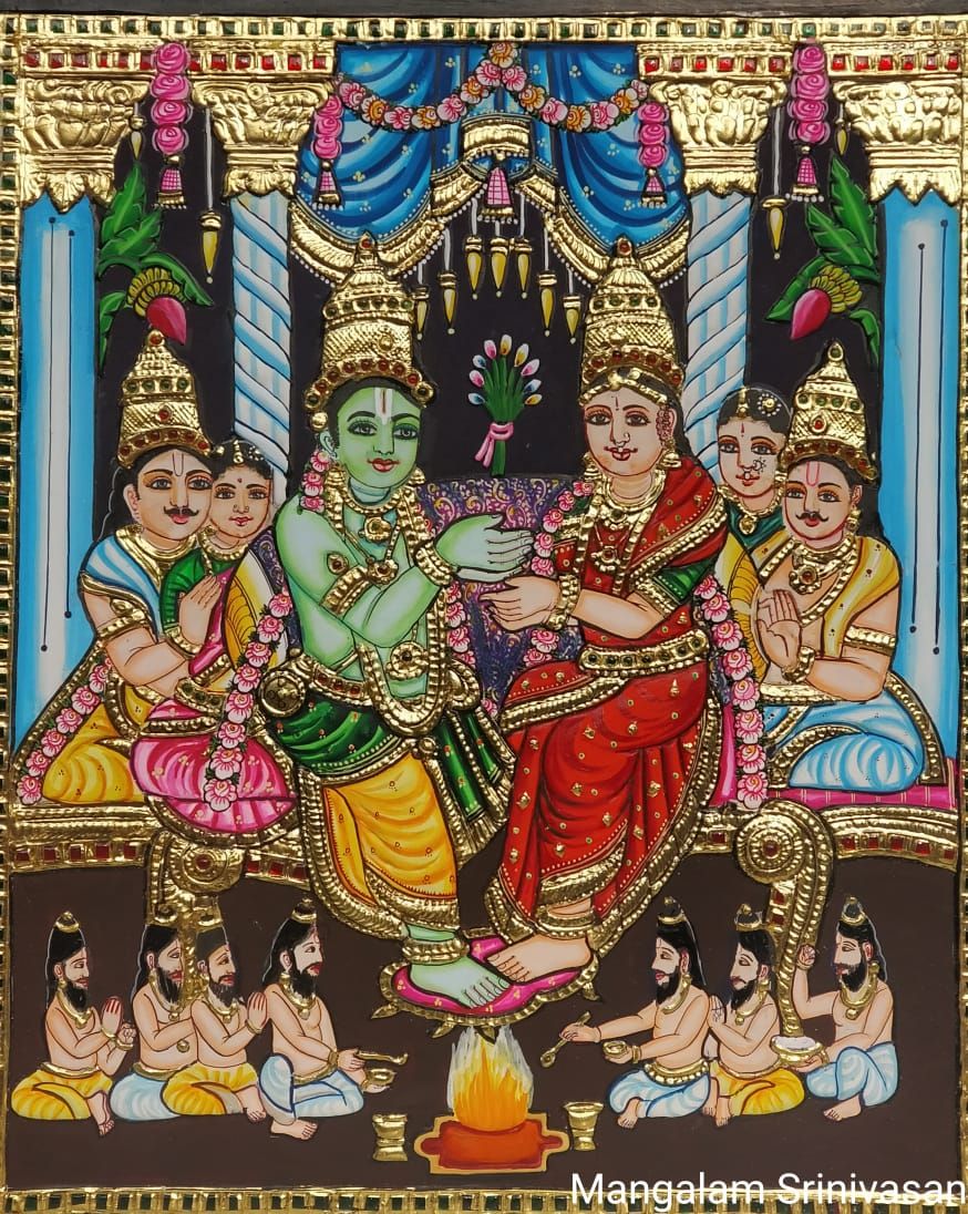 Girija Kalyanam Tanjore painting