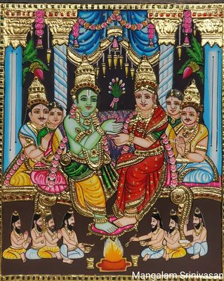 Girija Kalyanam Tanjore painting