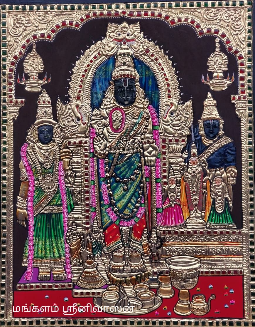 Parthasaradhi Perumal Tanjore painting