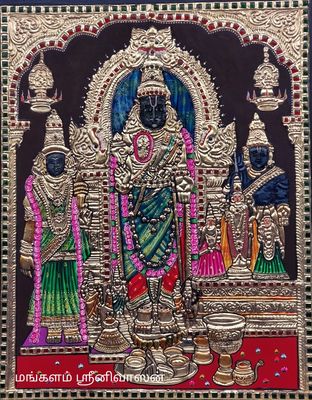 Parthasaradhi Perumal Tanjore painting