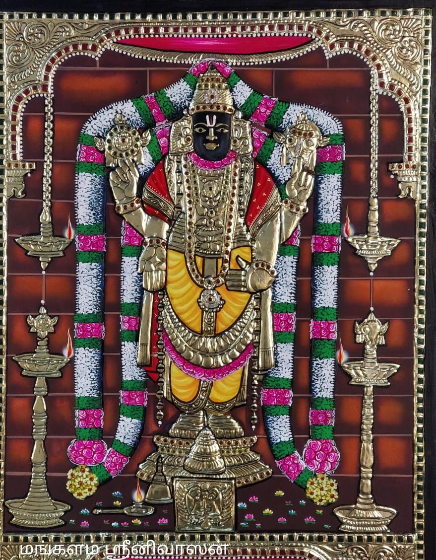 Thanthondri Mali perumal Tanjore painting