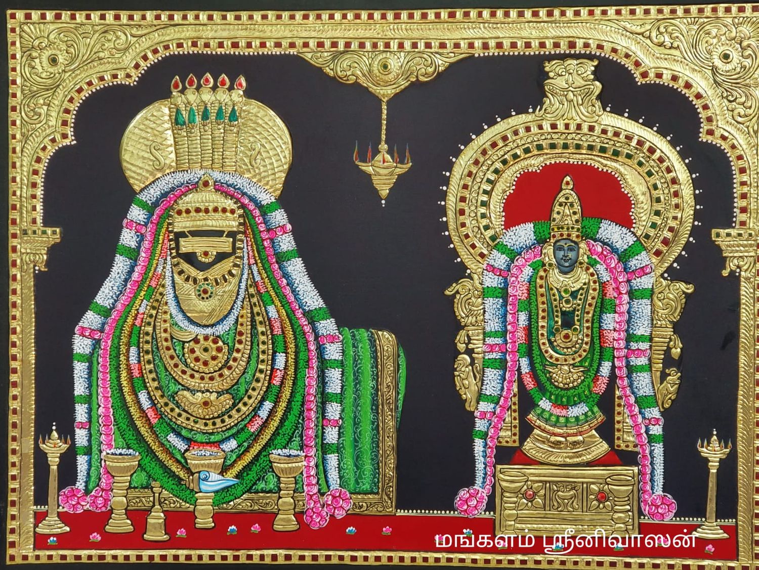 Annamalai Unnamalai Tanjore painting