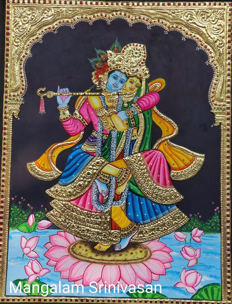 Radha Krishna Tanjore painting