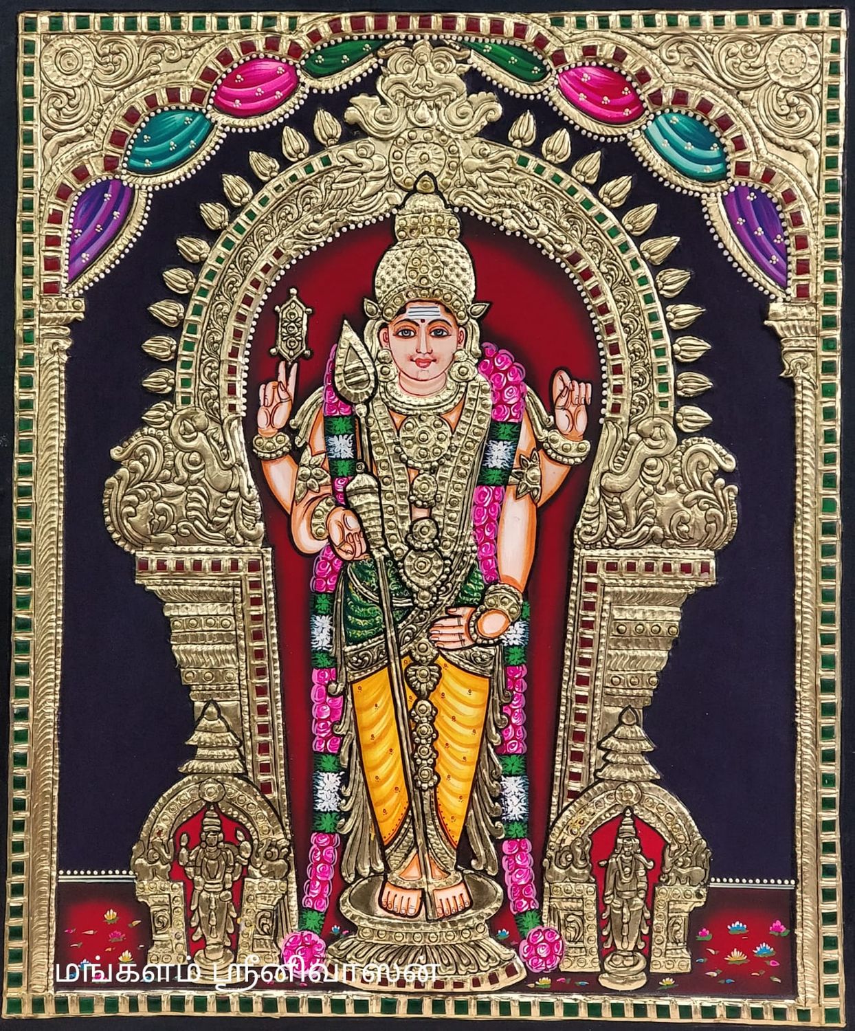 Thiruchendur Murugar Tanjore painting