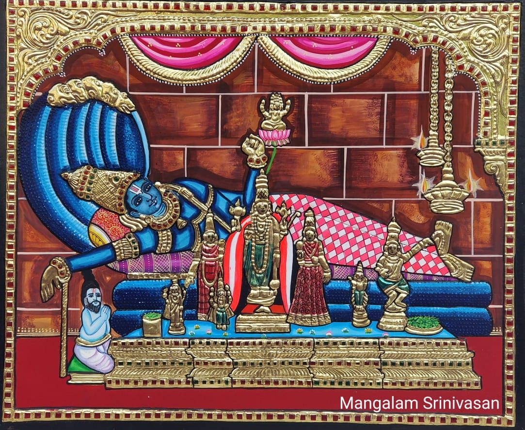 Thiruvallur Veera Ragava Perumal Tanjore painting