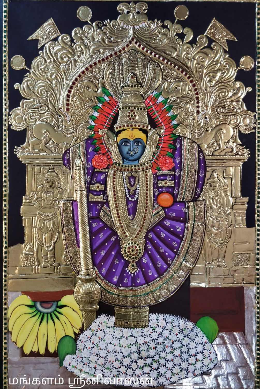 Kolapur Mahalakshmi Tanjore painting