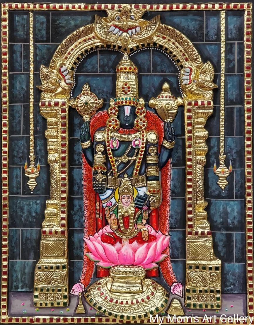 Tirupathi Perumal Lakshmi Tanjore painting