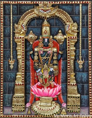 Tirupathi Perumal Lakshmi Tanjore painting