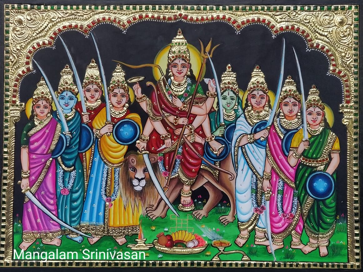 Nava Durga Tanjore painting