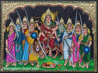 Nava Durga Tanjore painting