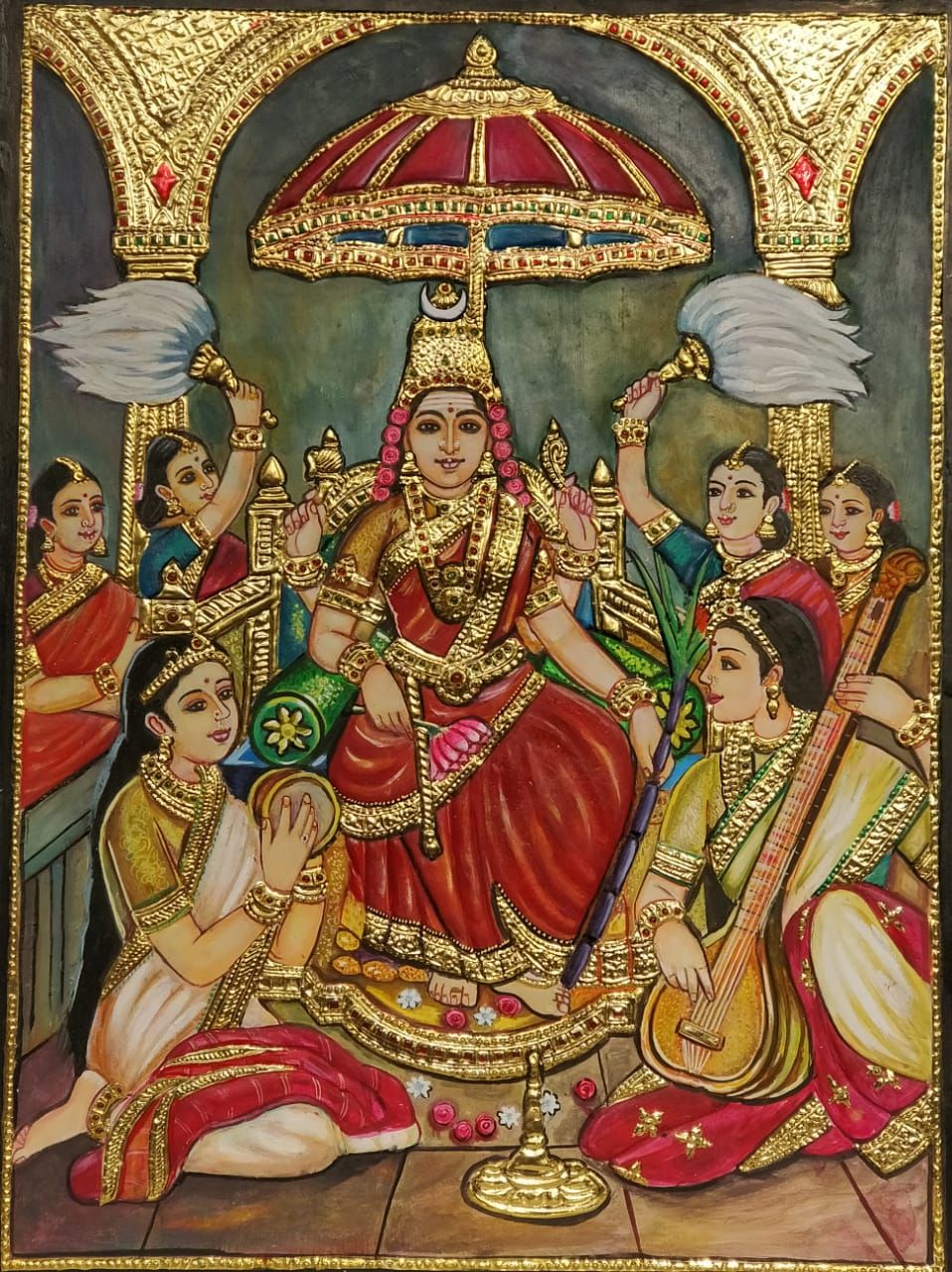 Ravi Verma Rajeshwari Tanjore painting