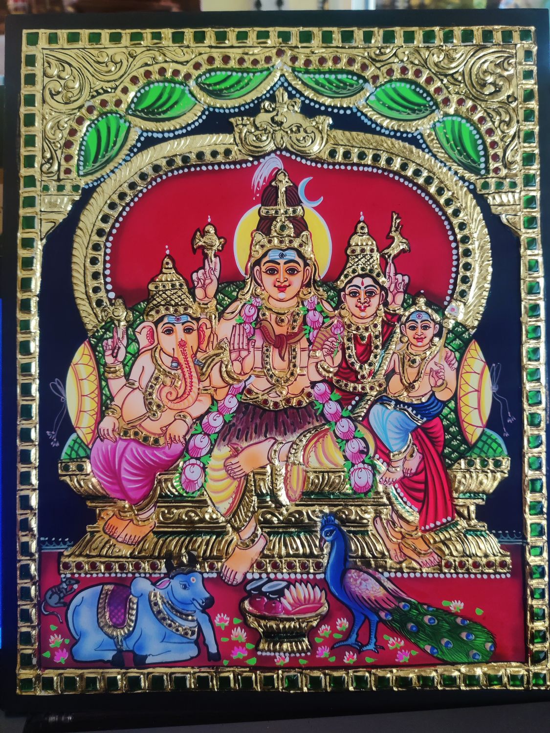 Shiva Family Tanjore painting
