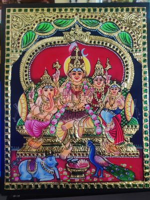 Shiva Family Tanjore painting