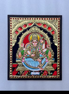 Saraswathi Tanjore painting