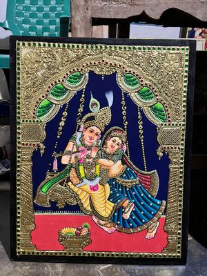 Radha Krishna Tanjore painting