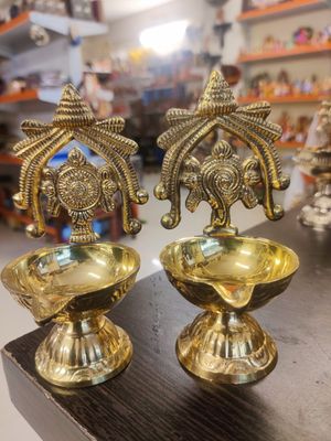 Brass Sanku chakra diyas 2 size