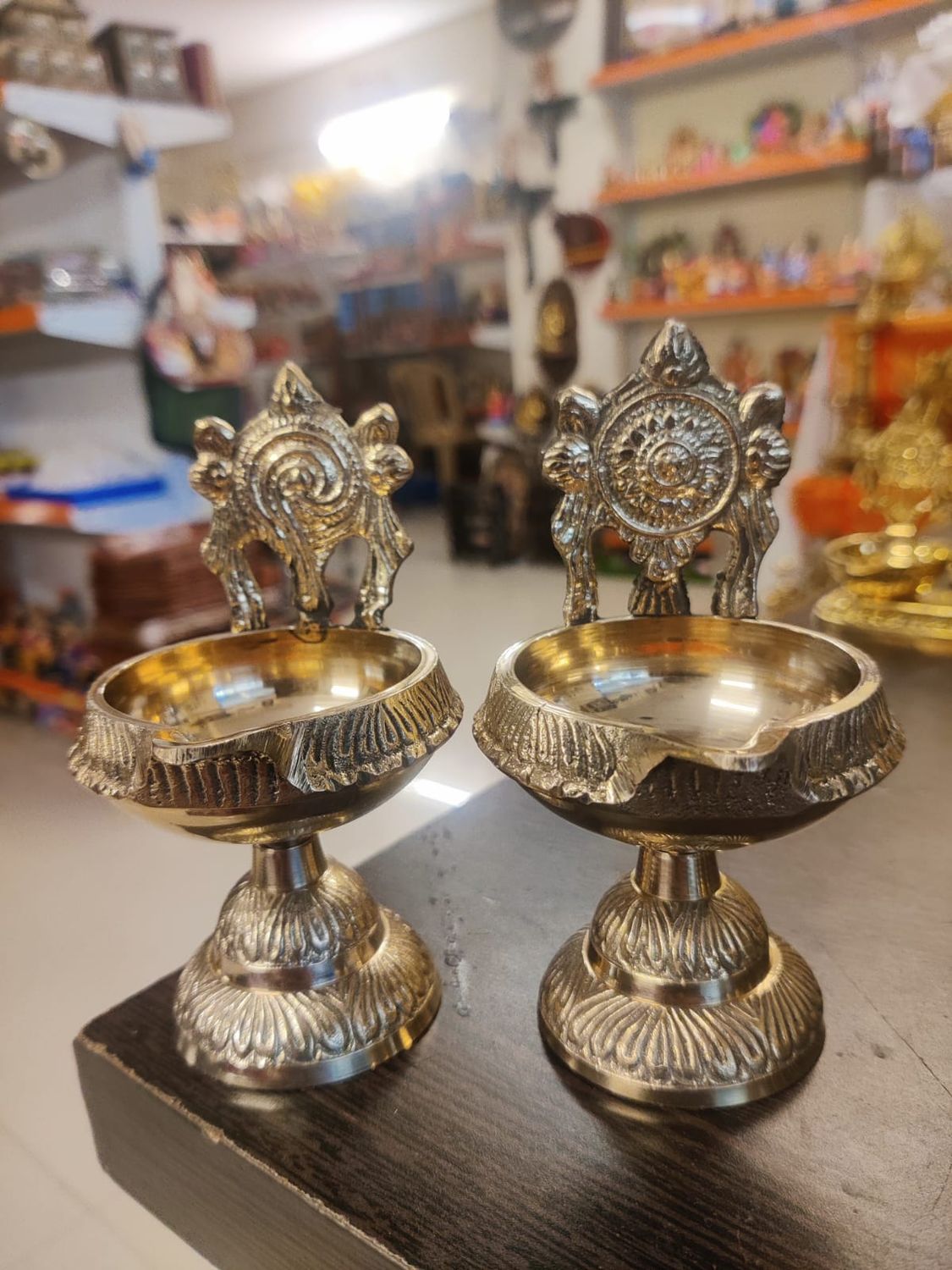 Brass Sanku chakra diyas
