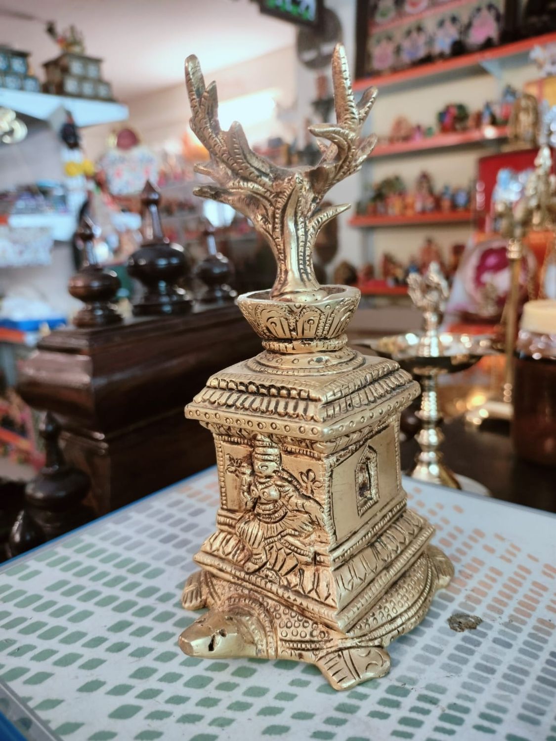 Brass Tulsi tortoise
