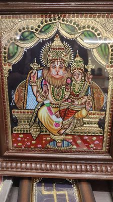 Narasimha Tanjore Paint 12 inches by 10 inches - Frame size extra