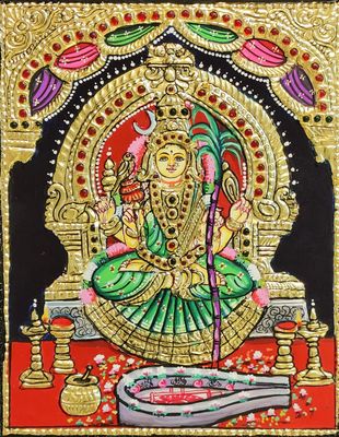 Kamakshi Tanjore Painting 10 inches by 8 inches – frame size extra