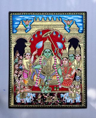 Ramar Pattabishegam  Tanjore Painting 30 inches by 24 inches- frame size extra