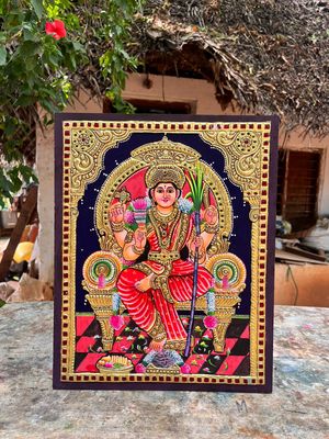 Lalitha Tanjore Painting 12 inches by 15 inches - frame size extra
