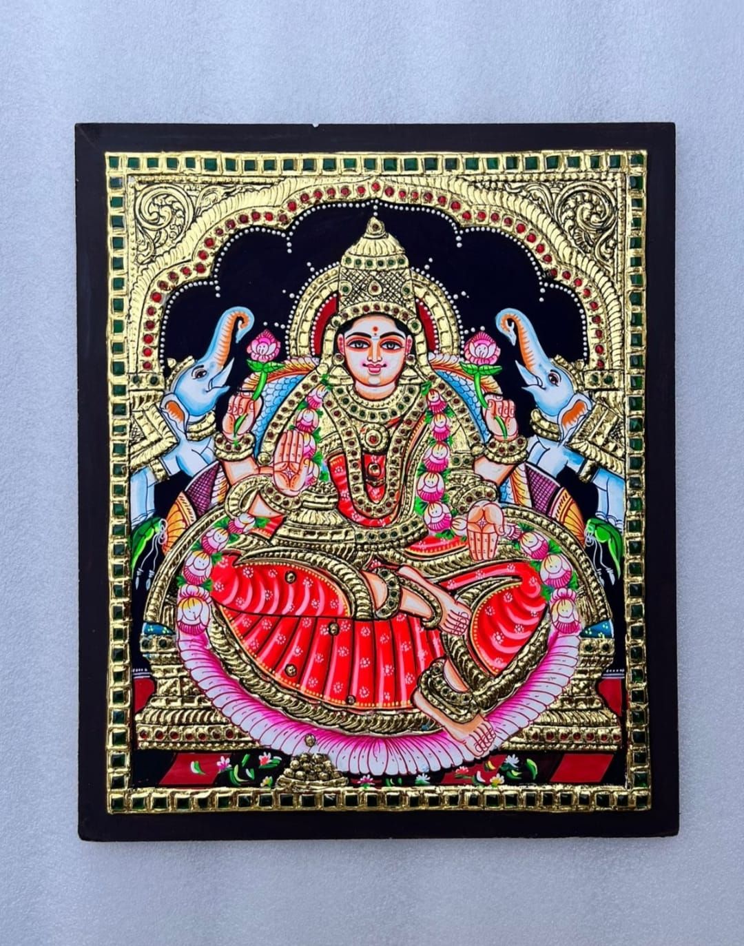 Lakhsmi Tanjore Painting 12 inches by 15 inches - frame size extra