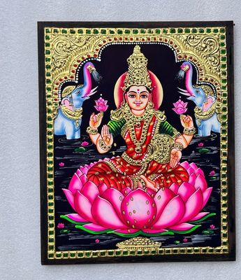 Lakhsmi Tanjore Painting 12 inches by 15 inches - frame size extra