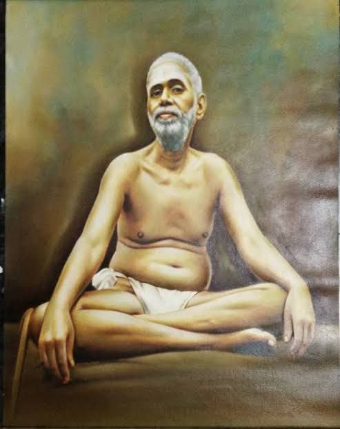 Ramana Maharishi Oil Painting- 18 inches by 24 inches frame size extra