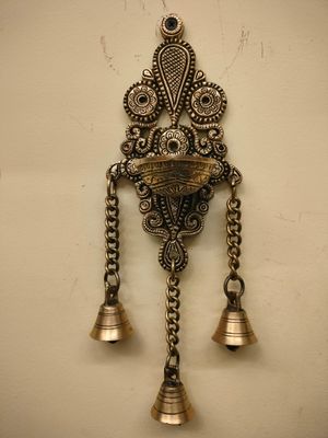 Brass hanging bell diya