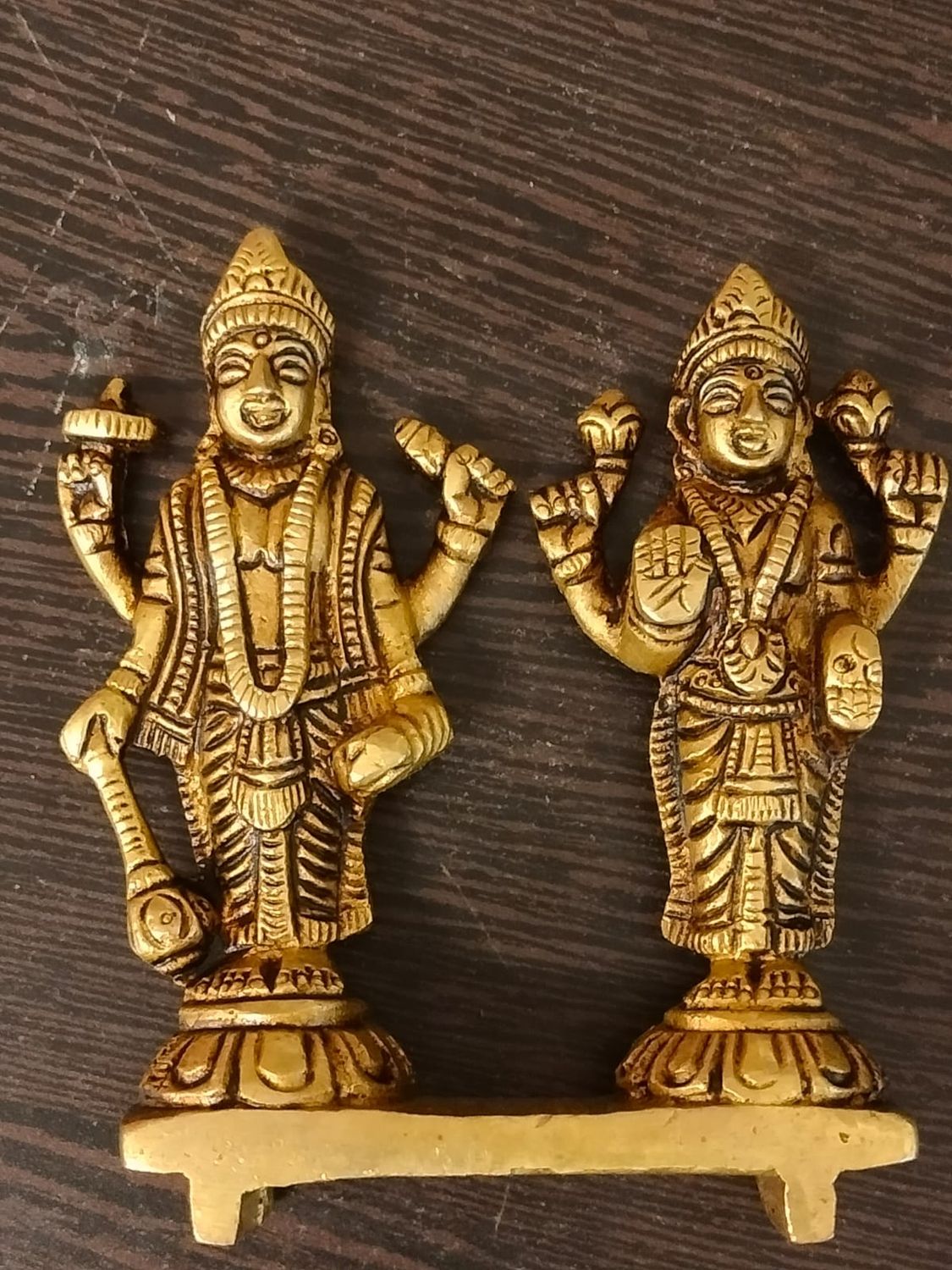 Brass vishnu lakshmi idol