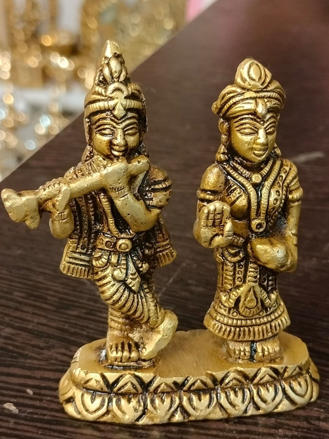 Brass small radha krishna idol