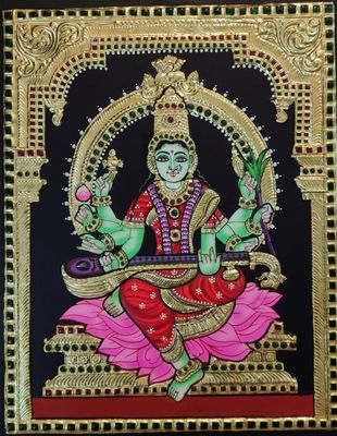 Shyamala devi Tanjore painting 12 inches by 15 inches - frame size extra