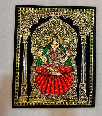 Sharadha devi Tanjore painting  12 inches by 15 inches - frame size extra