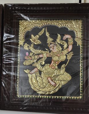 Dancing Sita Tanjore Painting 12 inches by 10 inches - Frame size extra