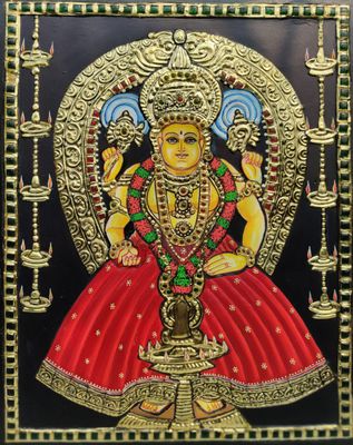 kumaranellur devi Tanjore Painting 12 inches by 10 inches - Frame size extra