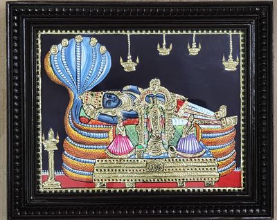 Ranganathar Tanjore painting 12 inches by 15 inches - frame size extra