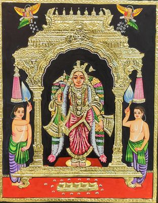 Andal Tanjore painting 12 inches by 15 inches - frame size extra