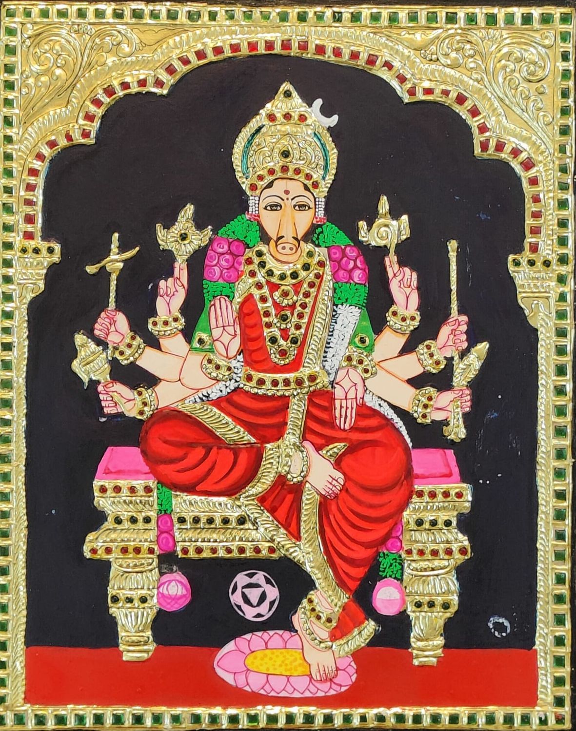 Varahi Tanjore painting 12 inches by 15 inches - frame size extra