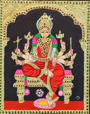 Varahi Tanjore painting 12 inches by 15 inches - frame size extra