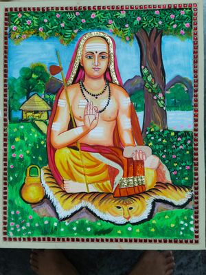 Adhi Shankarar Tanjore Painting 15 inches by 18 inches – frame size extra